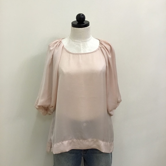 Umgee Tops Nwt Umgee Light Pink Sheer Blouse Sml Poshmark